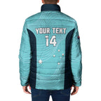 Custom Bowls Australia Padded Jacket Teal Color Curve Sporty - Aussie Hoodie