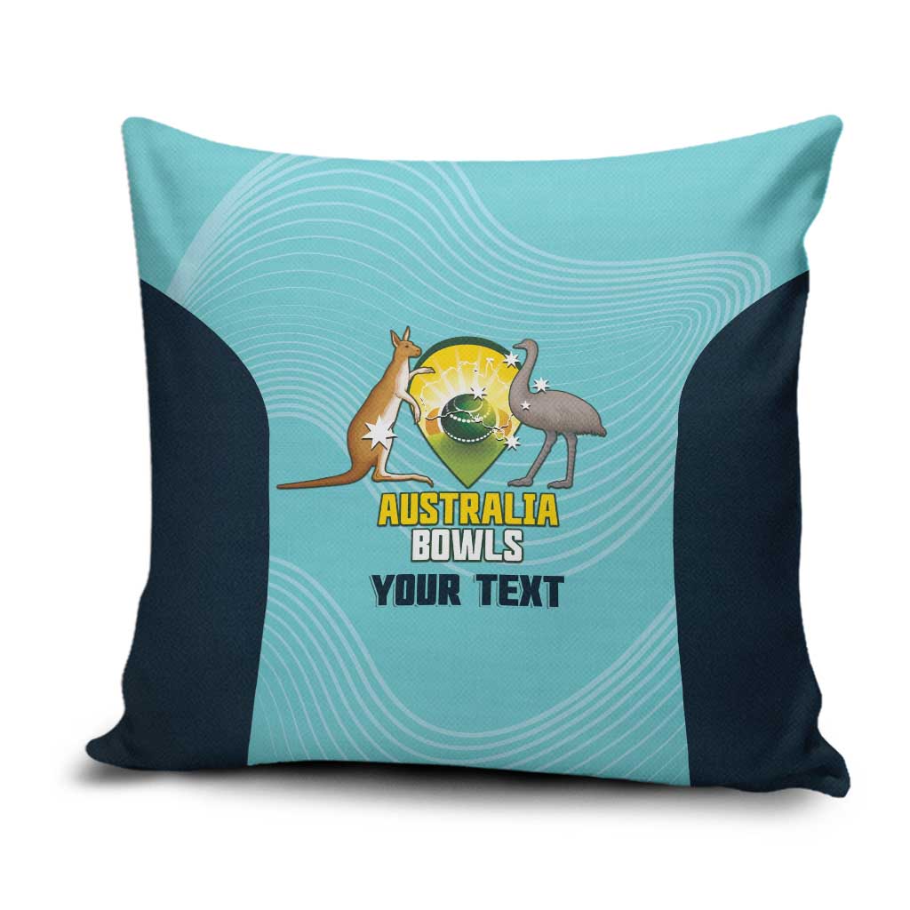 Custom Bowls Australia Pillow Cover Teal Color Curve Sporty - Aussie Hoodie