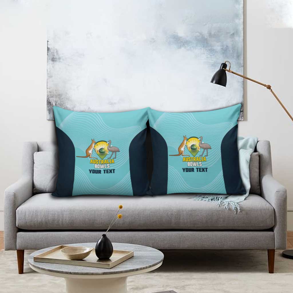 Custom Bowls Australia Pillow Cover Teal Color Curve Sporty - Aussie Hoodie