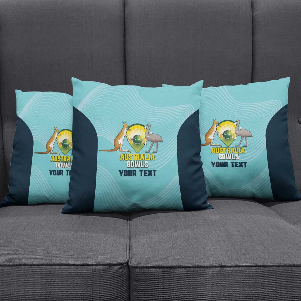 Custom Bowls Australia Pillow Cover Teal Color Curve Sporty - Aussie Hoodie