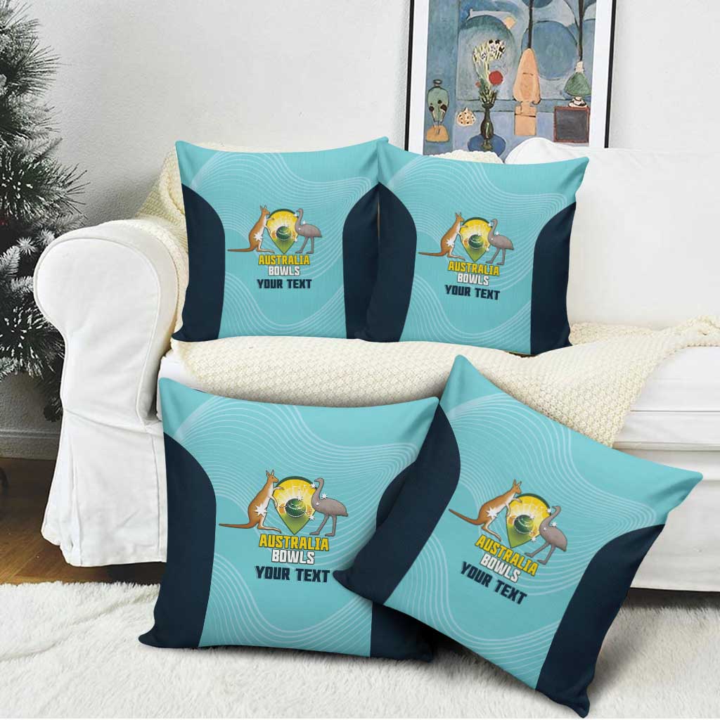 Custom Bowls Australia Pillow Cover Teal Color Curve Sporty - Aussie Hoodie