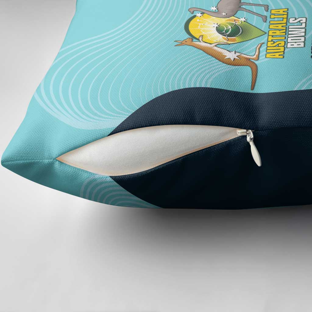 Custom Bowls Australia Pillow Cover Teal Color Curve Sporty - Aussie Hoodie
