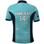 Custom Bowls Australia Polo Shirt Teal Color Curve Sporty - Aussie Hoodie