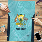 Custom Bowls Australia Puzzle Teal Color Curve Sporty - Aussie Hoodie
