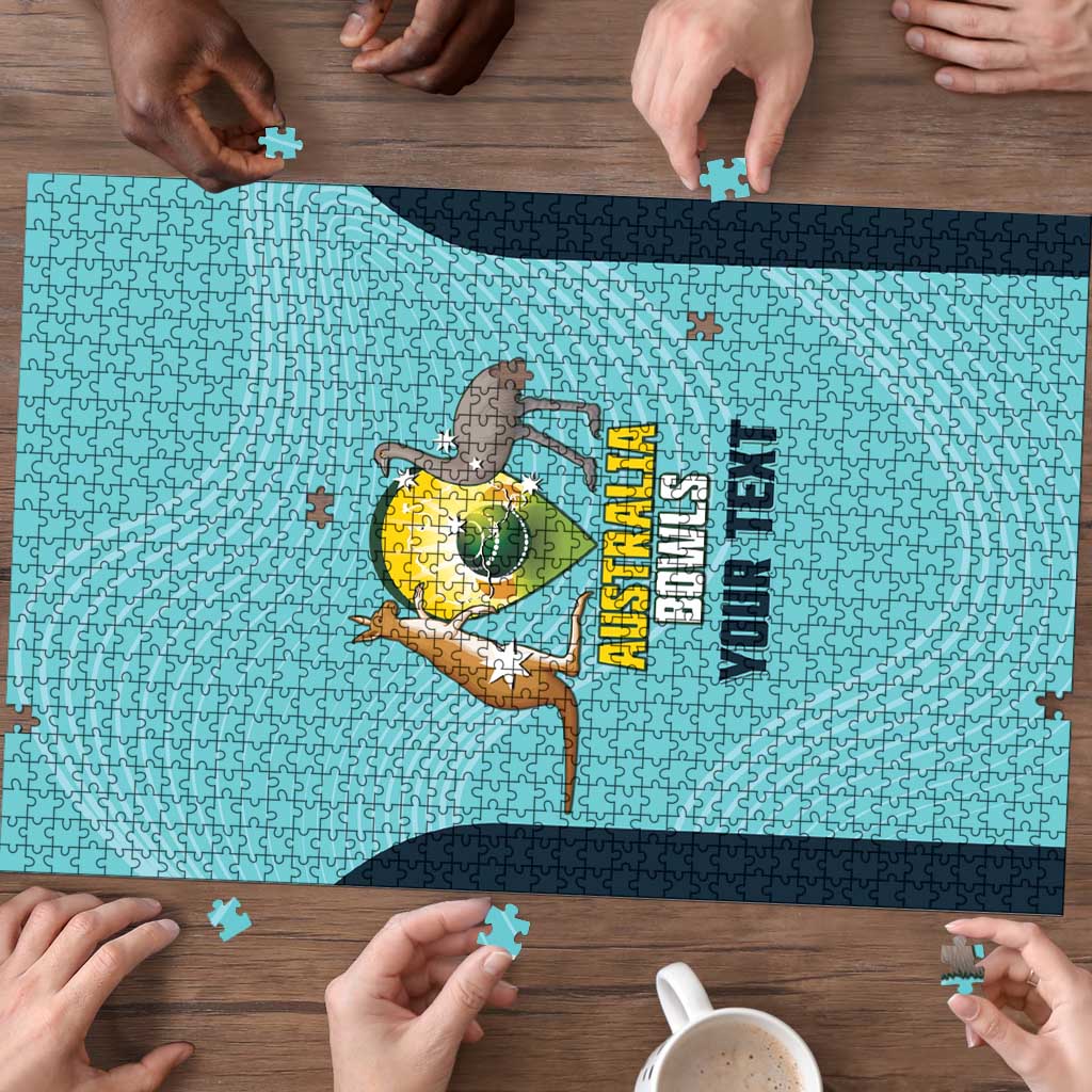 Custom Bowls Australia Puzzle Teal Color Curve Sporty - Aussie Hoodie