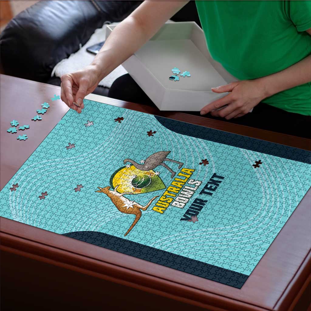 Custom Bowls Australia Puzzle Teal Color Curve Sporty - Aussie Hoodie