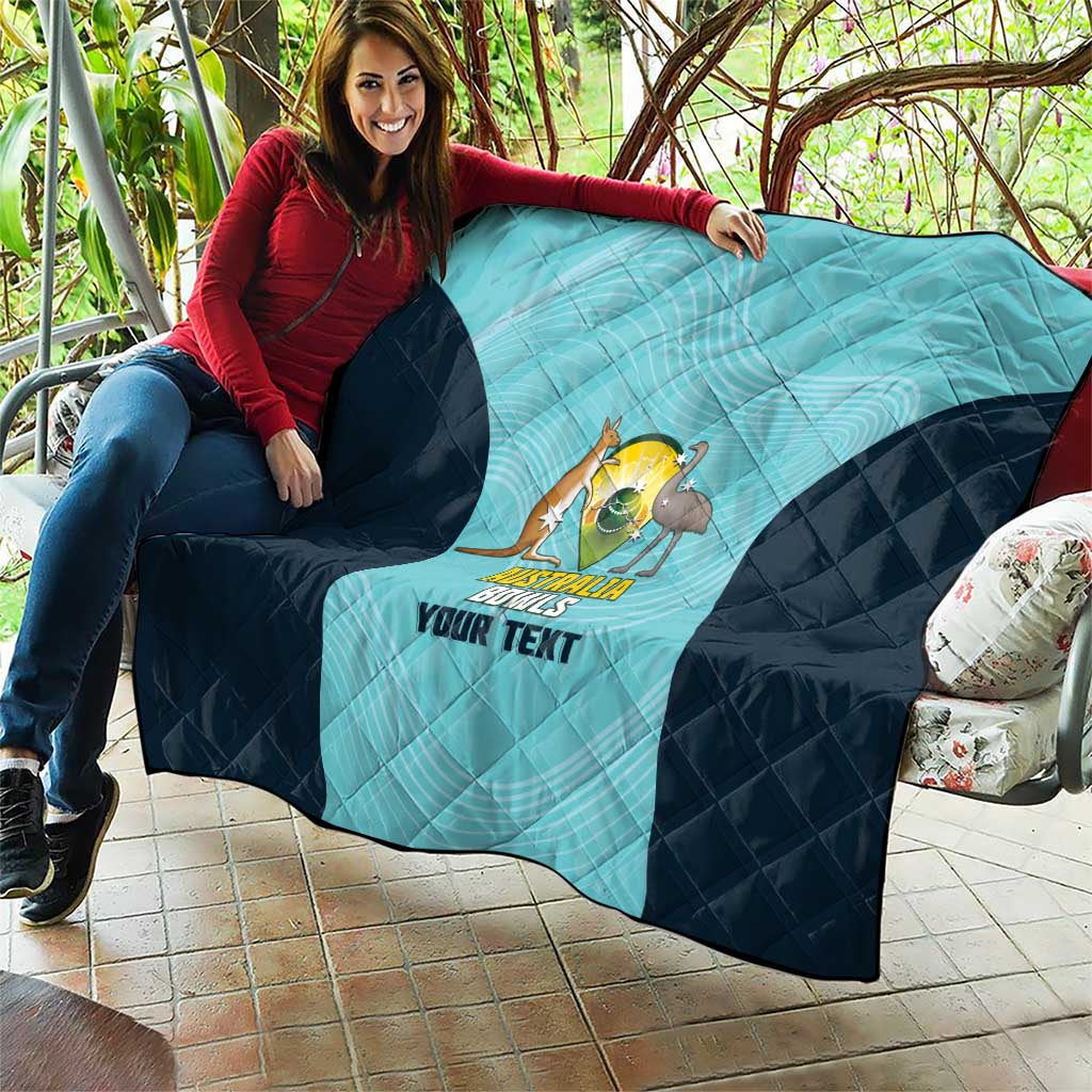 Custom Bowls Australia Quilt Teal Color Curve Sporty - Aussie Hoodie