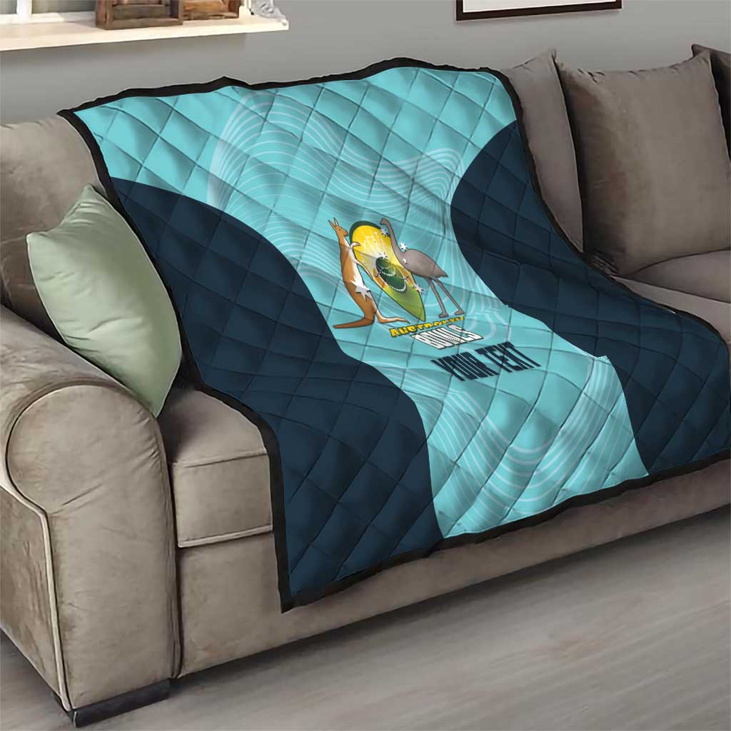 Custom Bowls Australia Quilt Teal Color Curve Sporty - Aussie Hoodie