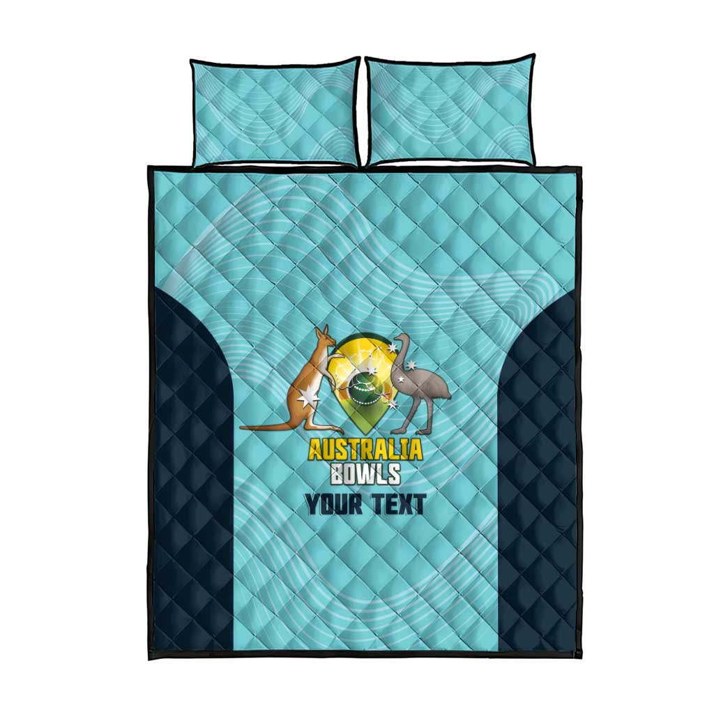 Custom Bowls Australia Quilt Bed Set Teal Color Curve Sporty - Aussie Hoodie