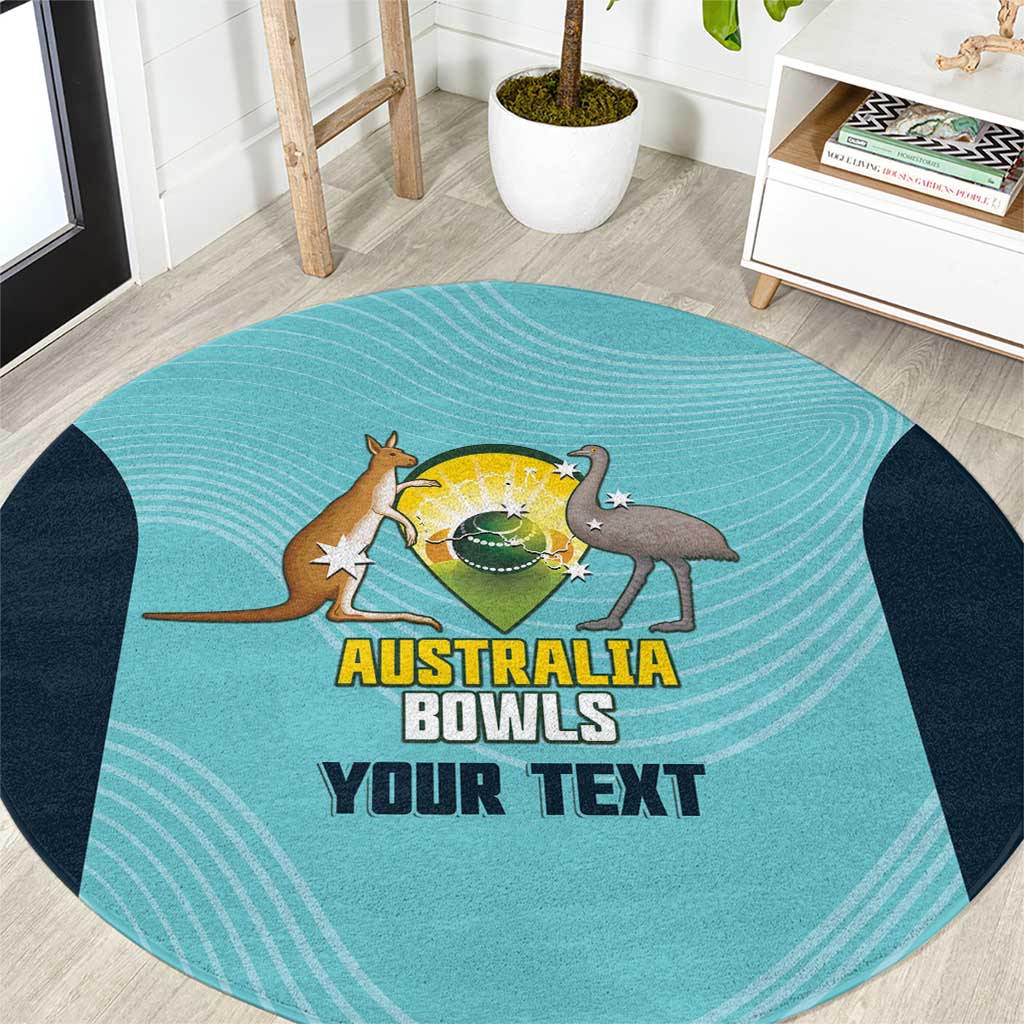 Custom Bowls Australia Round Carpet Teal Color Curve Sporty - Aussie Hoodie