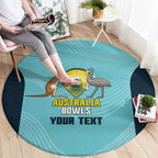 Custom Bowls Australia Round Carpet Teal Color Curve Sporty - Aussie Hoodie