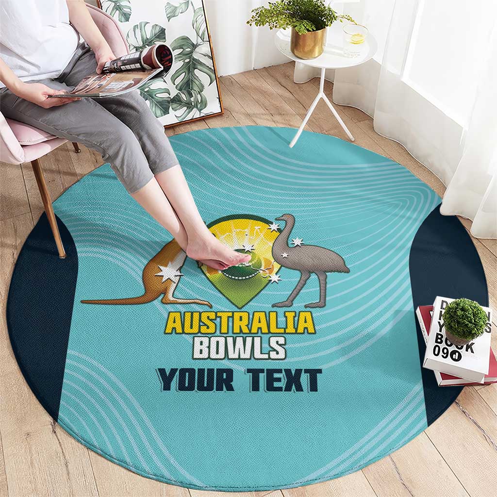 Custom Bowls Australia Round Carpet Teal Color Curve Sporty - Aussie Hoodie