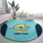 Custom Bowls Australia Round Carpet Teal Color Curve Sporty - Aussie Hoodie