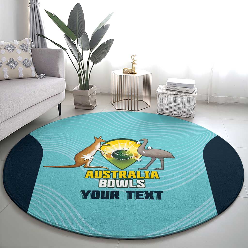 Custom Bowls Australia Round Carpet Teal Color Curve Sporty - Aussie Hoodie