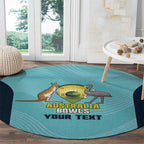 Custom Bowls Australia Round Carpet Teal Color Curve Sporty - Aussie Hoodie