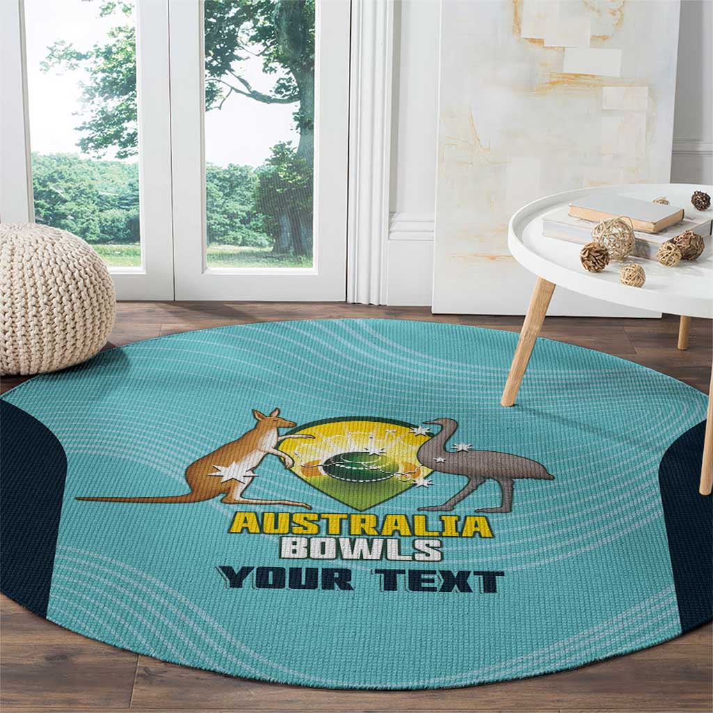 Custom Bowls Australia Round Carpet Teal Color Curve Sporty - Aussie Hoodie