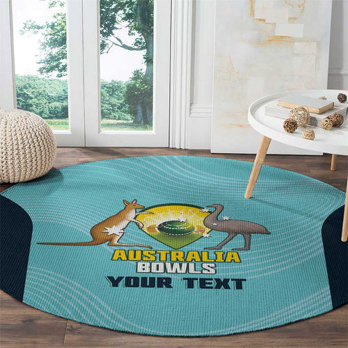 Custom Bowls Australia Round Carpet Teal Color Curve Sporty - Aussie Hoodie