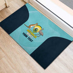 Custom Bowls Australia Rubber Doormat Teal Color Curve Sporty - Aussie Hoodie
