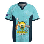Custom Bowls Australia Rugby Jersey Teal Color Curve Sporty - Aussie Hoodie