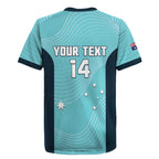 Custom Bowls Australia Rugby Jersey Teal Color Curve Sporty - Aussie Hoodie