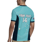 Custom Bowls Australia Rugby Jersey Teal Color Curve Sporty - Aussie Hoodie