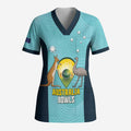 Custom Bowls Australia Scrub Top Teal Color Curve Sporty - Aussie Hoodie