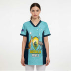 Custom Bowls Australia Scrub Top Teal Color Curve Sporty - Aussie Hoodie