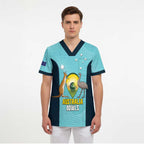 Custom Bowls Australia Scrub Top Teal Color Curve Sporty - Aussie Hoodie