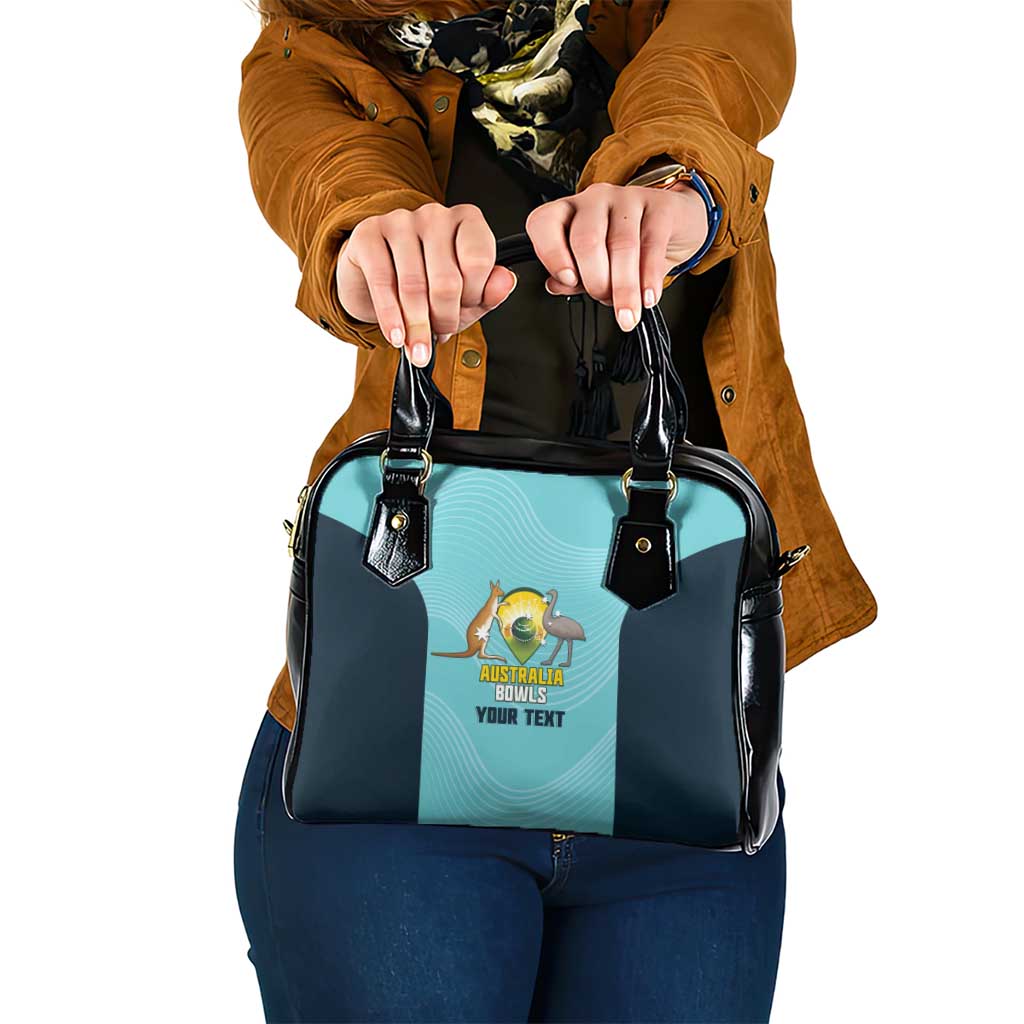 Custom Bowls Australia Shoulder Handbag Teal Color Curve Sporty - Aussie Hoodie