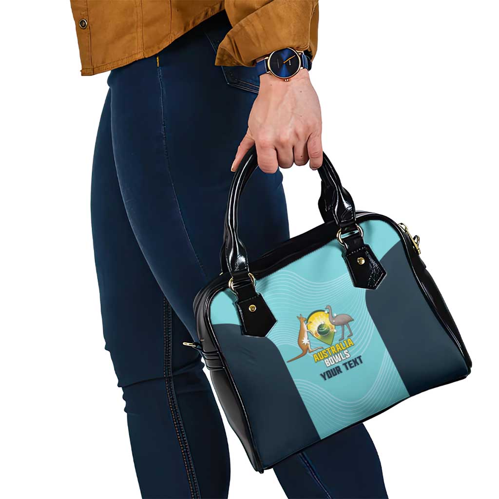 Custom Bowls Australia Shoulder Handbag Teal Color Curve Sporty - Aussie Hoodie
