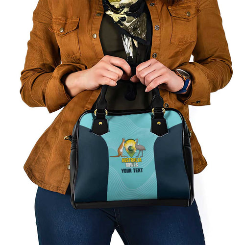 Custom Bowls Australia Shoulder Handbag Teal Color Curve Sporty - Aussie Hoodie