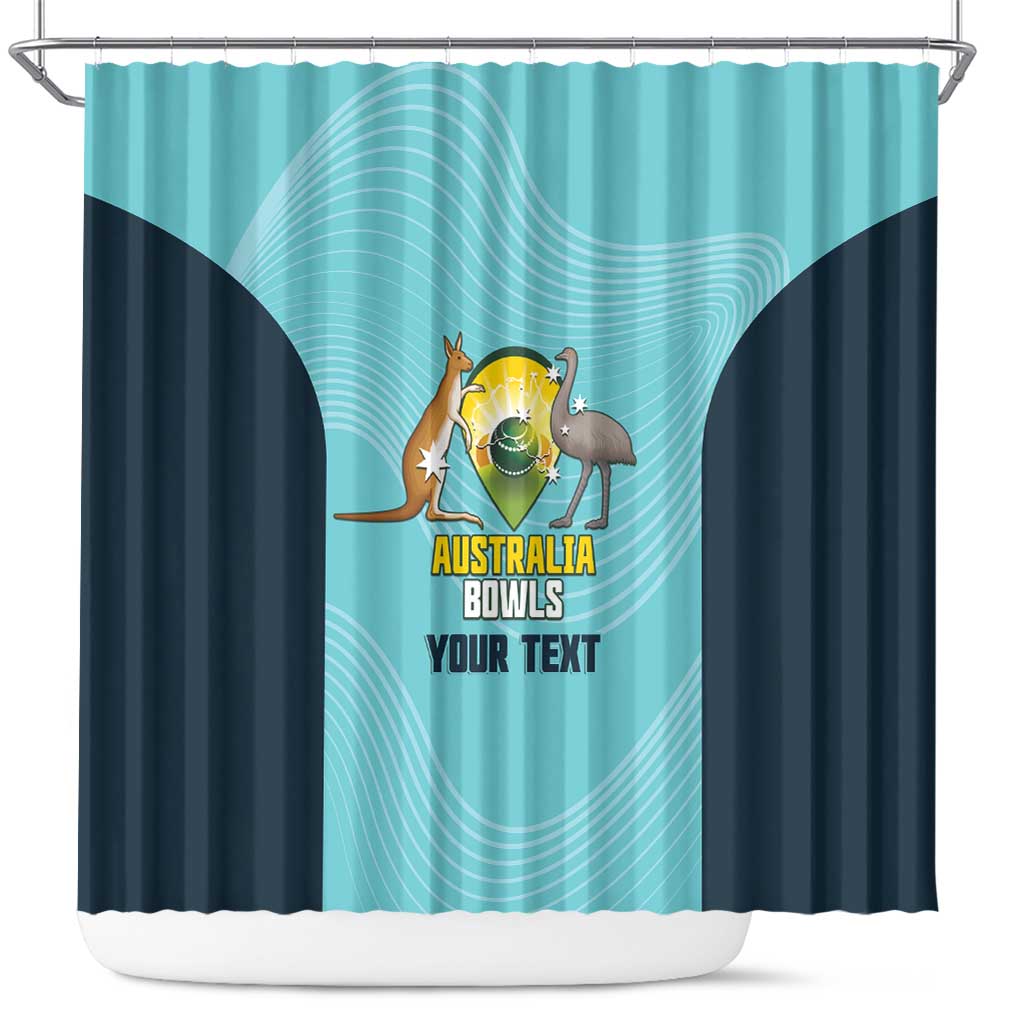 Custom Bowls Australia Shower Curtain Teal Color Curve Sporty - Aussie Hoodie