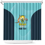 Custom Bowls Australia Shower Curtain Teal Color Curve Sporty - Aussie Hoodie