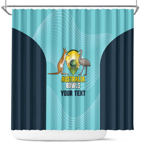 Custom Bowls Australia Shower Curtain Teal Color Curve Sporty - Aussie Hoodie