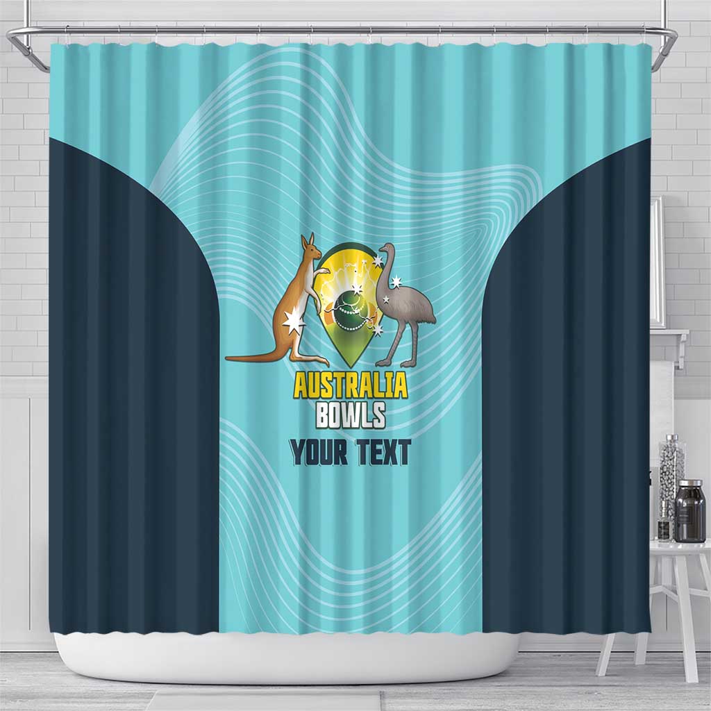 Custom Bowls Australia Shower Curtain Teal Color Curve Sporty - Aussie Hoodie