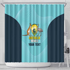 Custom Bowls Australia Shower Curtain Teal Color Curve Sporty - Aussie Hoodie