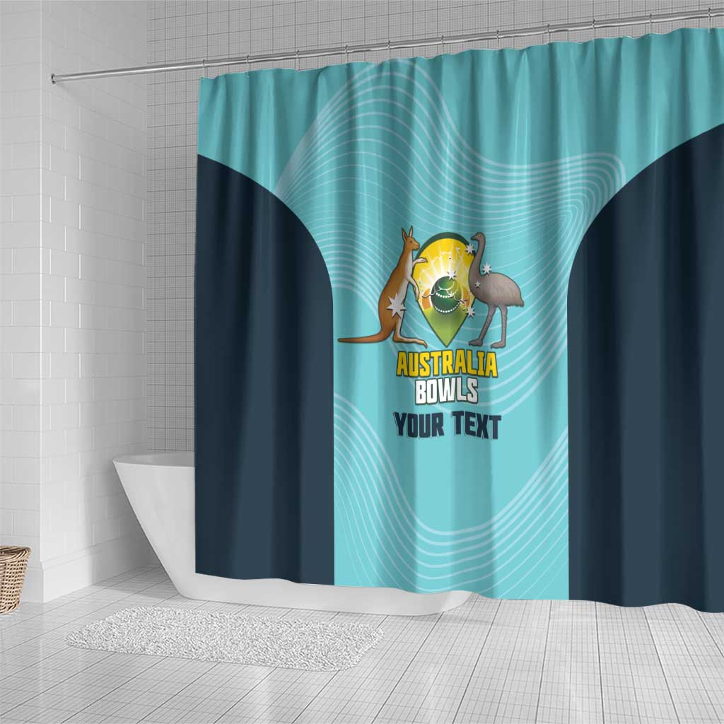 Custom Bowls Australia Shower Curtain Teal Color Curve Sporty - Aussie Hoodie
