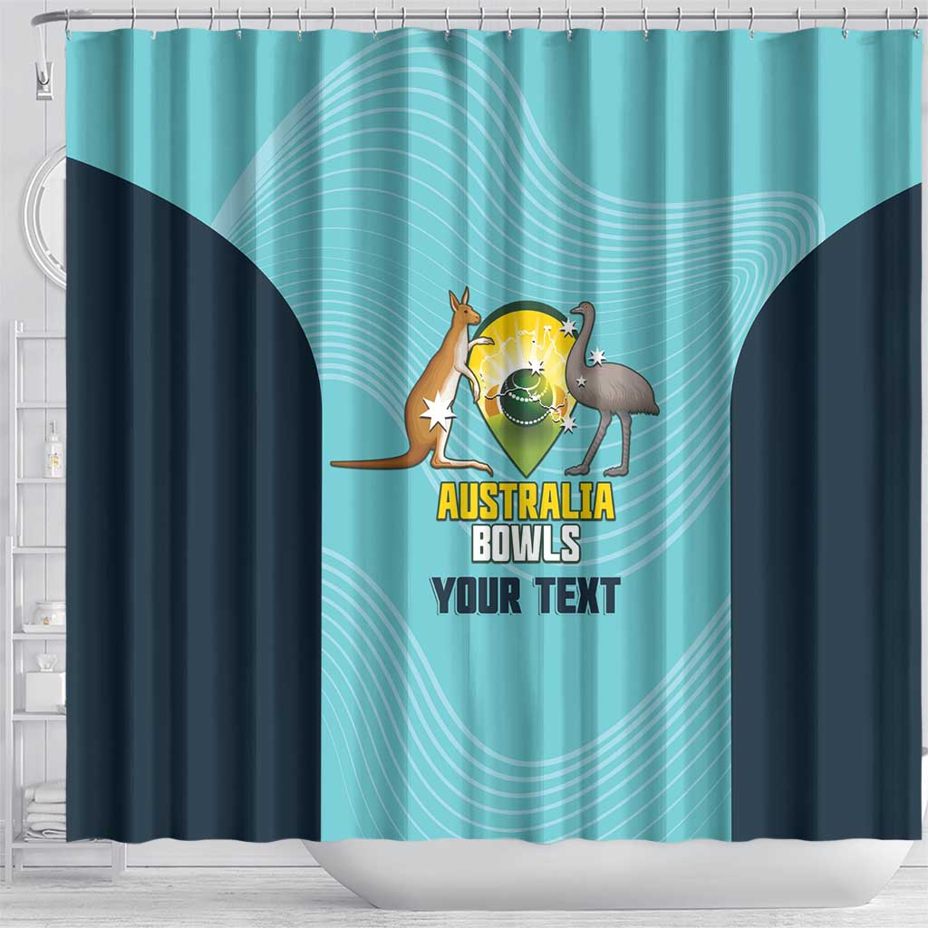 Custom Bowls Australia Shower Curtain Teal Color Curve Sporty - Aussie Hoodie