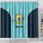 Custom Bowls Australia Shower Curtain Teal Color Curve Sporty - Aussie Hoodie