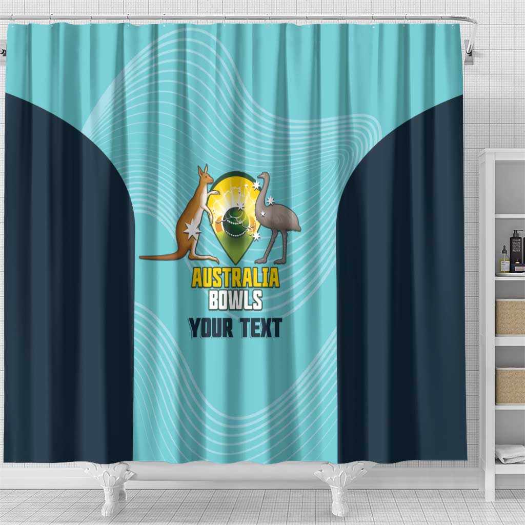 Custom Bowls Australia Shower Curtain Teal Color Curve Sporty - Aussie Hoodie