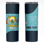 Custom Bowls Australia Skinny Tumbler Teal Color Curve Sporty - Aussie Hoodie