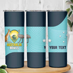 Custom Bowls Australia Skinny Tumbler Teal Color Curve Sporty - Aussie Hoodie