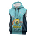 Custom Bowls Australia Sleeveless Hoodie Teal Color Curve Sporty - Aussie Hoodie