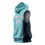 Custom Bowls Australia Sleeveless Hoodie Teal Color Curve Sporty - Aussie Hoodie