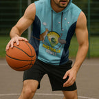 Custom Bowls Australia Sleeveless Hoodie Teal Color Curve Sporty - Aussie Hoodie