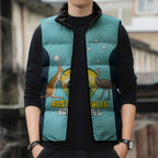 Custom Bowls Australia Sleeveless Puffer Jacket Teal Color Curve Sporty - Aussie Hoodie