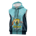 Custom Bowls Australia Sleeveless Zip Hoodie Teal Color Curve Sporty LT14