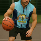 Custom Bowls Australia Sleeveless Zip Hoodie Teal Color Curve Sporty LT14