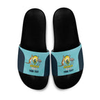 Custom Bowls Australia Slide Sandals Teal Color Curve Sporty - Aussie Hoodie