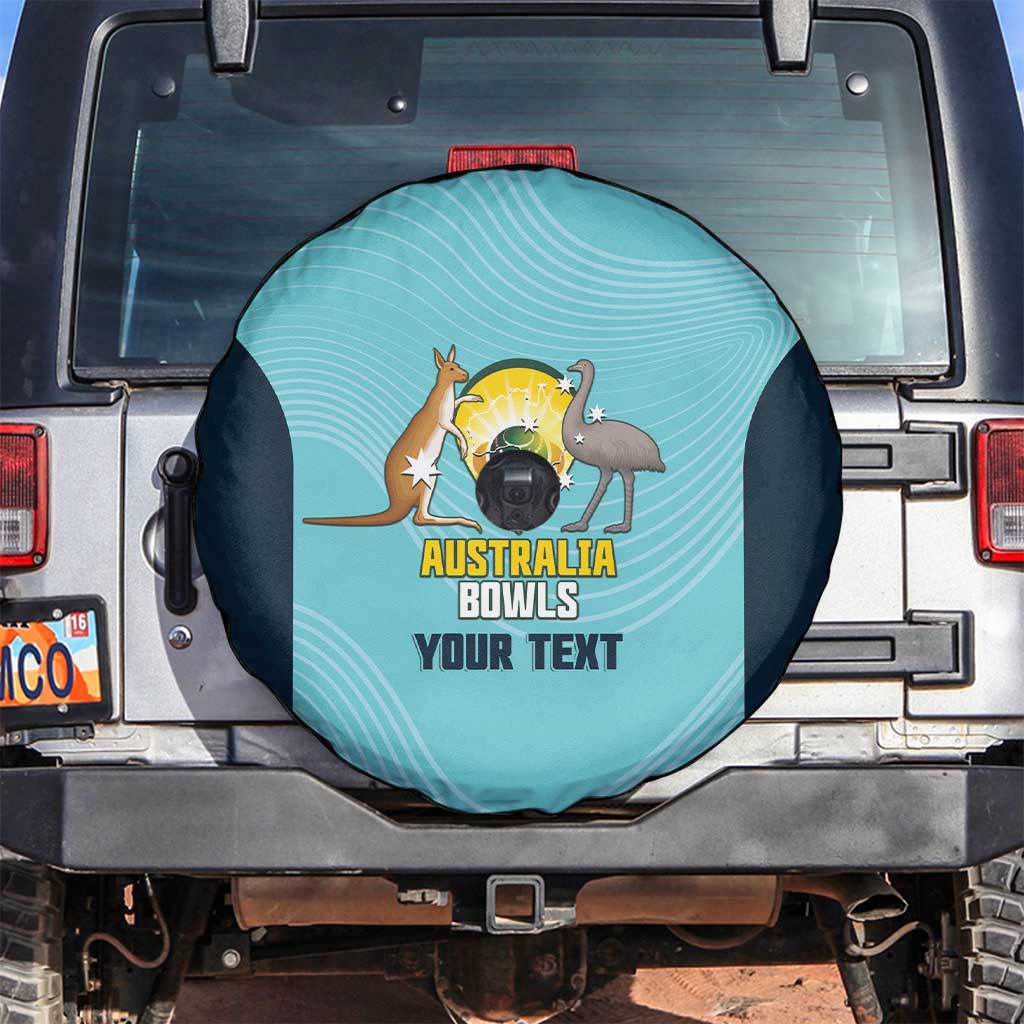 Custom Bowls Australia Spare Tire Cover Teal Color Curve Sporty - Aussie Hoodie